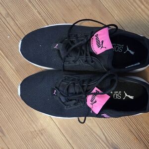 Puma Black and Pink Women's Sneakers